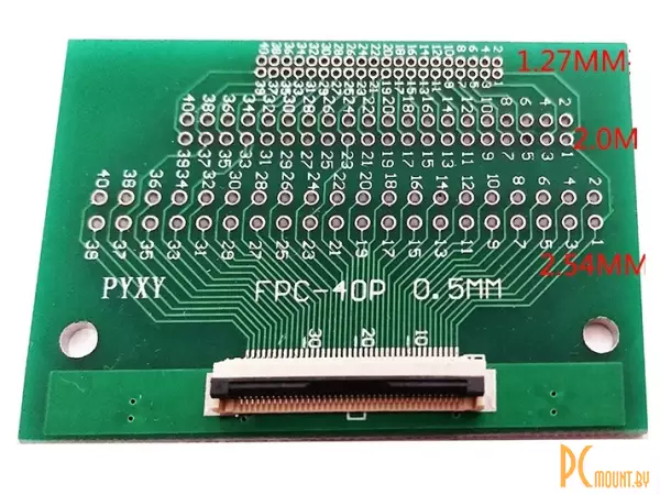 FFC/FPC-40P-0.5 Макетная плата переходник FFC 40pin шаг 0.5мм на DIP 2.54, 2.0, 1.27